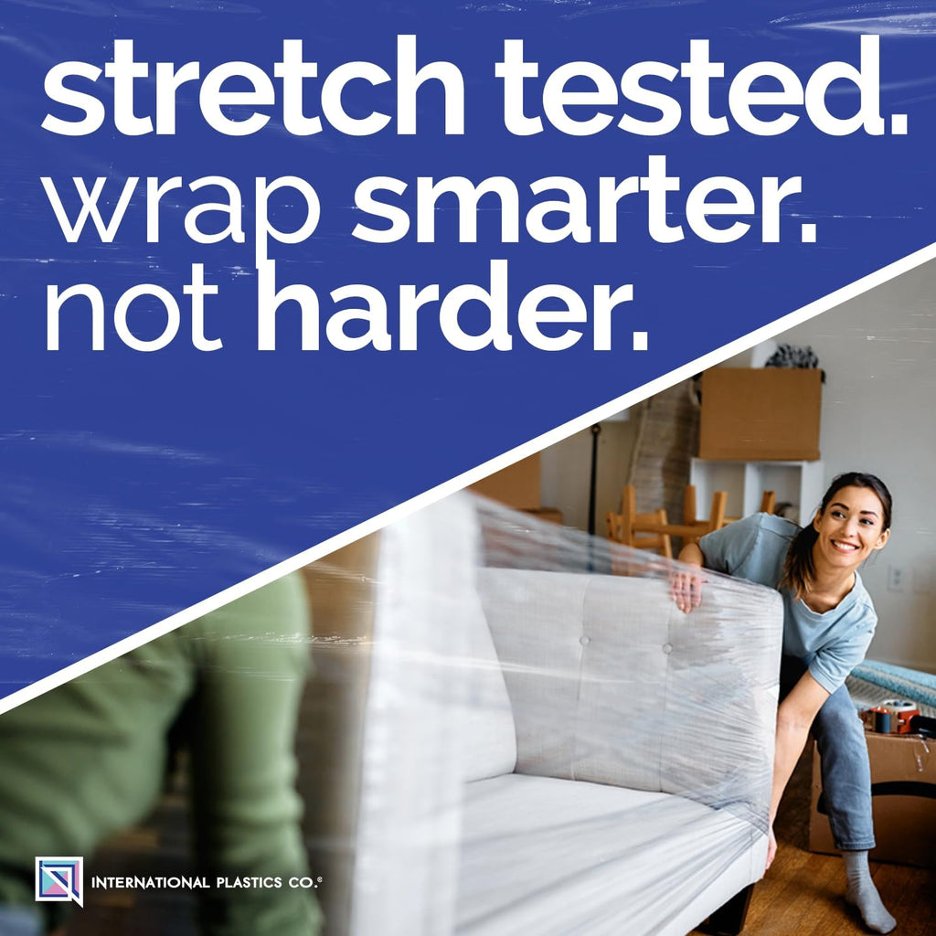 18" Stretch Film/Wrap 1500 feet 80 Gauge, 4 Pack | 7 Layers Industrial Strength up to 800% Stretch 20 Microns Clear