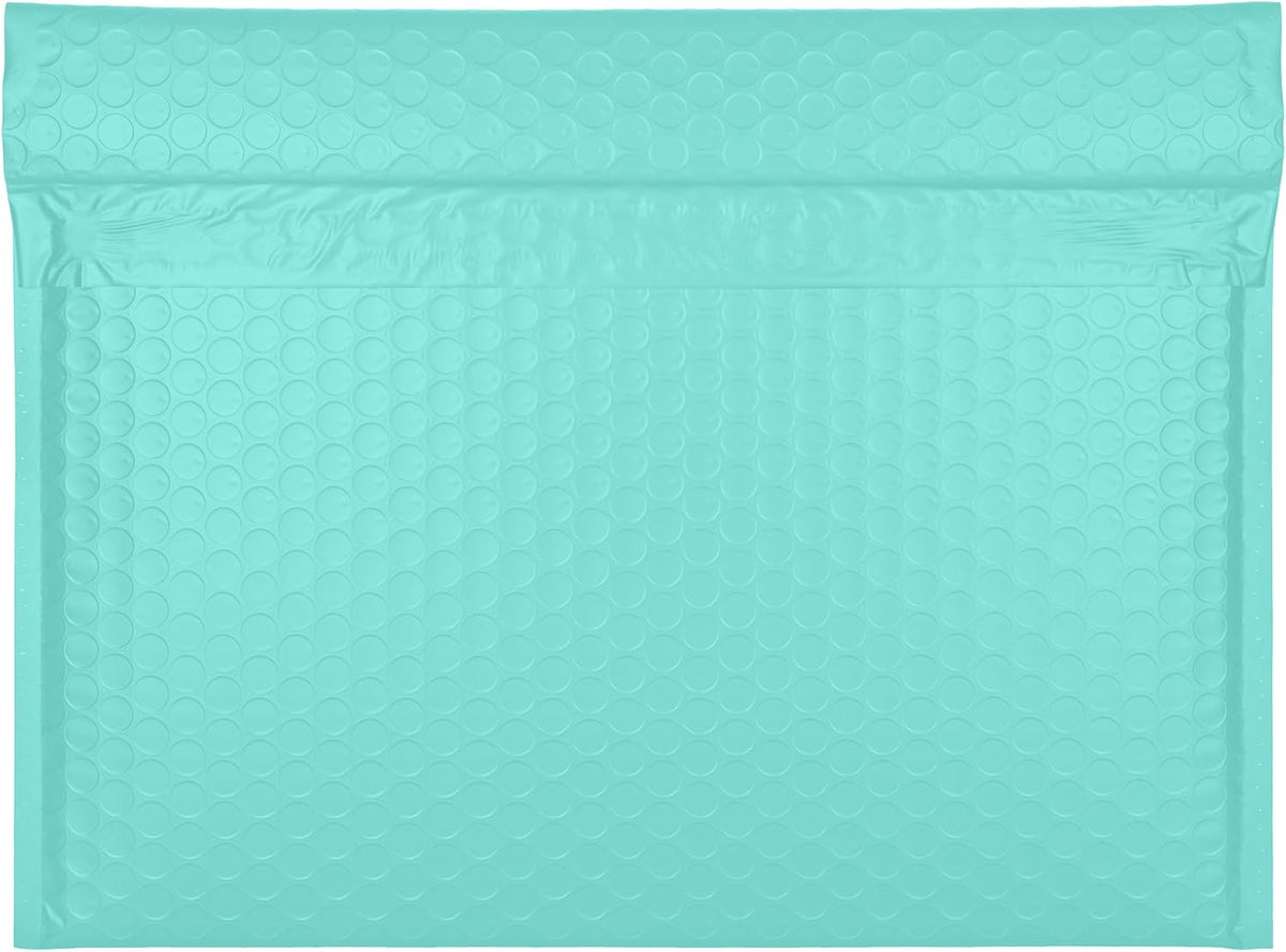 Teal Side-Loading Bubble Mailers 13 x 10 Inches, Pack of 27