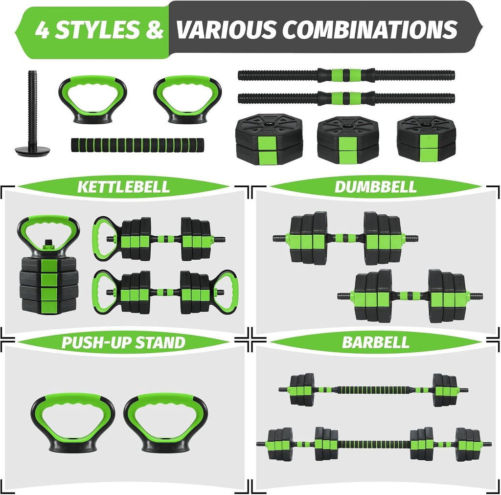 Adjustable Dumbbells, 44/66/88Lbs Free Weight Set with Connector, 4 In1 Weight Dumbbell Set Used As Kettlebells