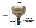 CONQUER Deburring External Chamfer Tool, Tungsten Blade, Fits 1/2"-1 3/8"