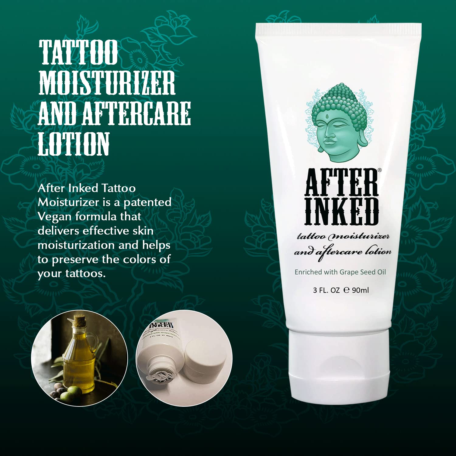 Tattoo Aftercare Lotion & Moisturizer, Balm, 3oz Tube (1-Pack)