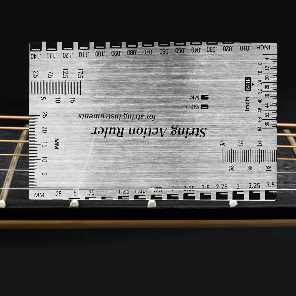 Guitar String Action Gauge Ruler, Stainless Steel Luthier Setup Tool