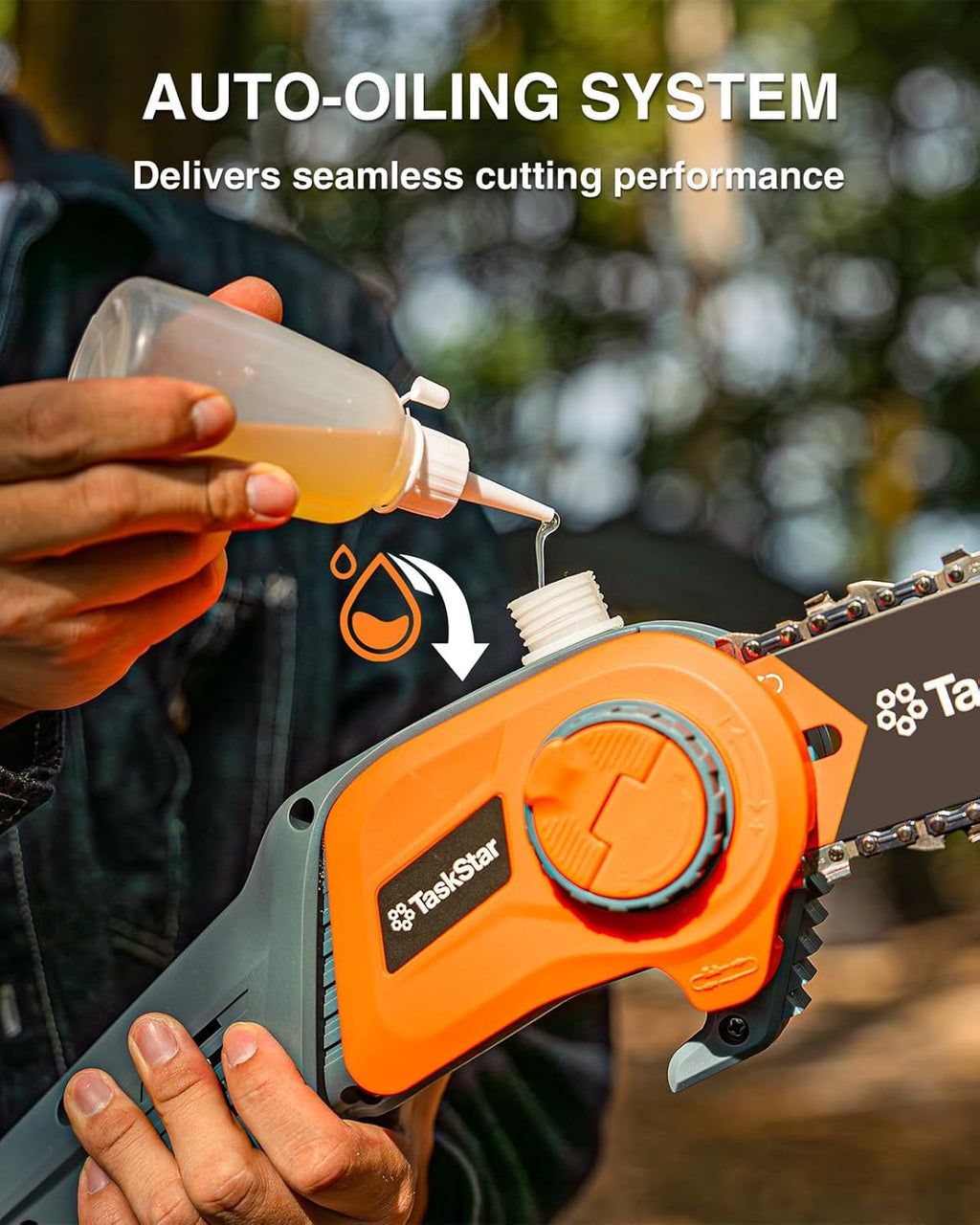 8-Inch Cordless Pole Saw, Electric Pole Saws for Tree Trimming, 2×4000mAh Batteries, 600W Powerful Motor, Max Reach