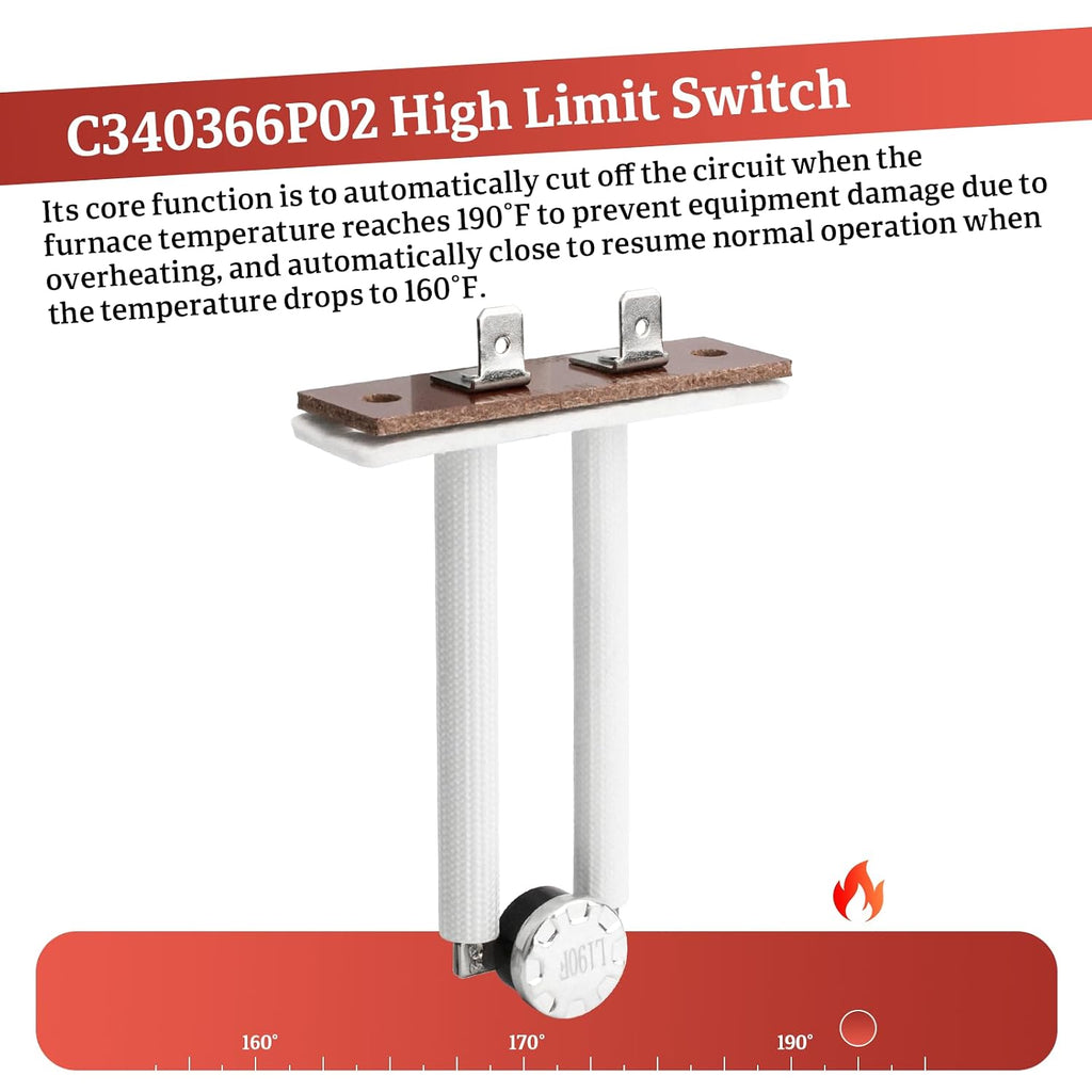 SWT01612 / SWT-1612 Furnace Limit Switch Fits for Trane ＆ American Standard