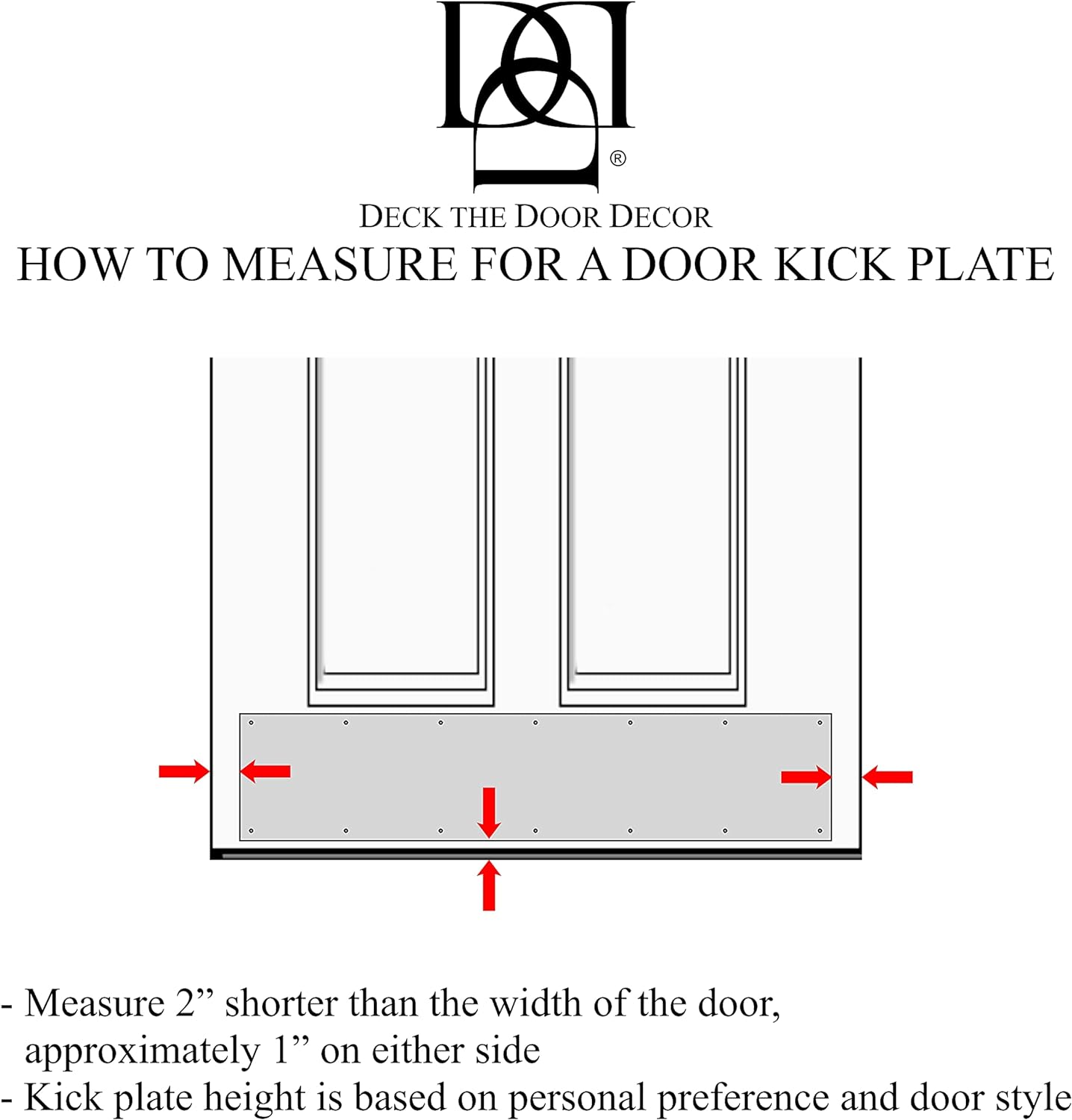 Door Kick Plate - Anodized Aluminum – Screw Mount – Satin Black, Satin Nickel, Shiny Brass & Oil Rubbed Bronze Finish