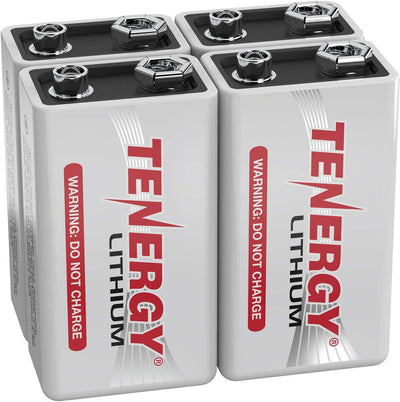 9V Lithium Batteries, 1200mah Non-Rechargeable Batteries, 10 Years Shelf Life Lithium 9 Volt Batteries, 4 Pack