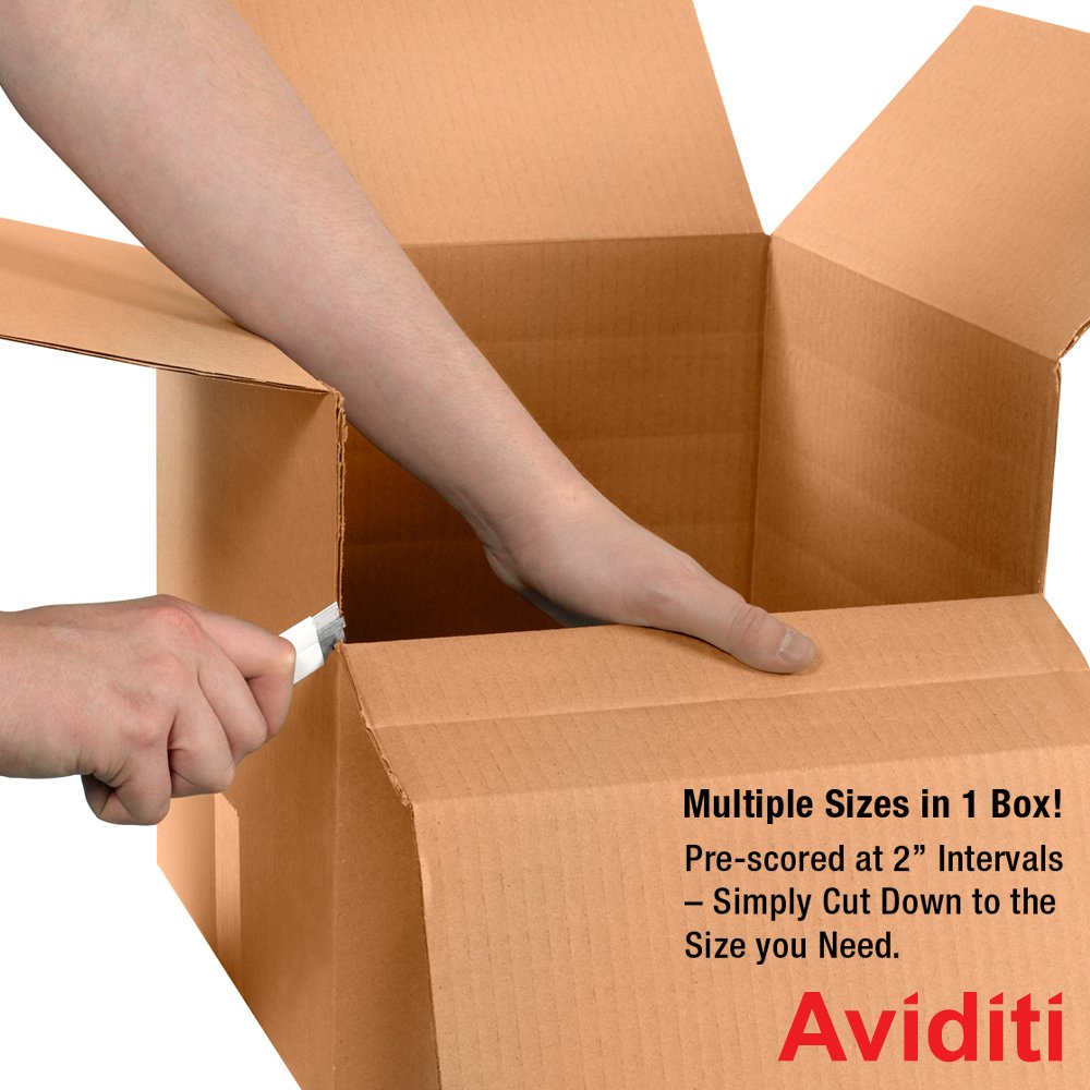 Shipping Boxes Multi-Depth 18"L x 12"W x 6"H, 25-Pack | Corrugated Cardboard Box for Packing, Moving and Storage