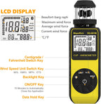 Wind Cup Anemometer 1.5-93MPH, Digital Wind Speed Meter RQ-881M