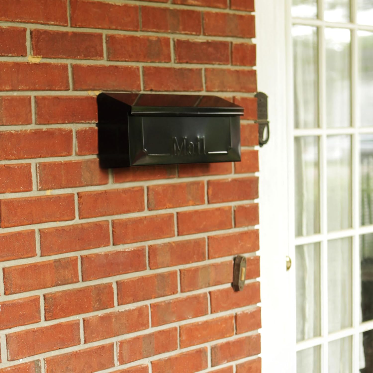 Townhouse Galvanized Steel, Wall-Mount Mailbox, Black Small | Galvanized steel build for outside with