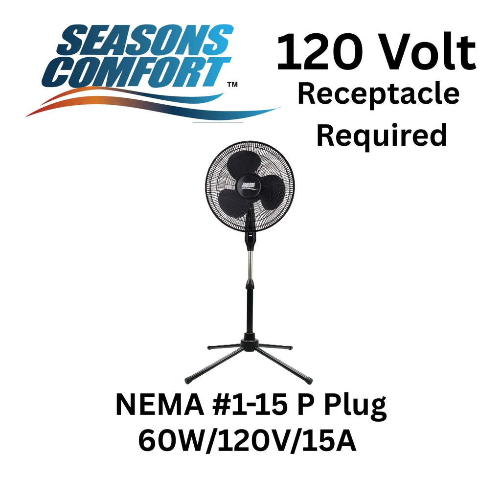 18" Pedestal Fan, Oscillating, Adjustable Height, 3 Speed