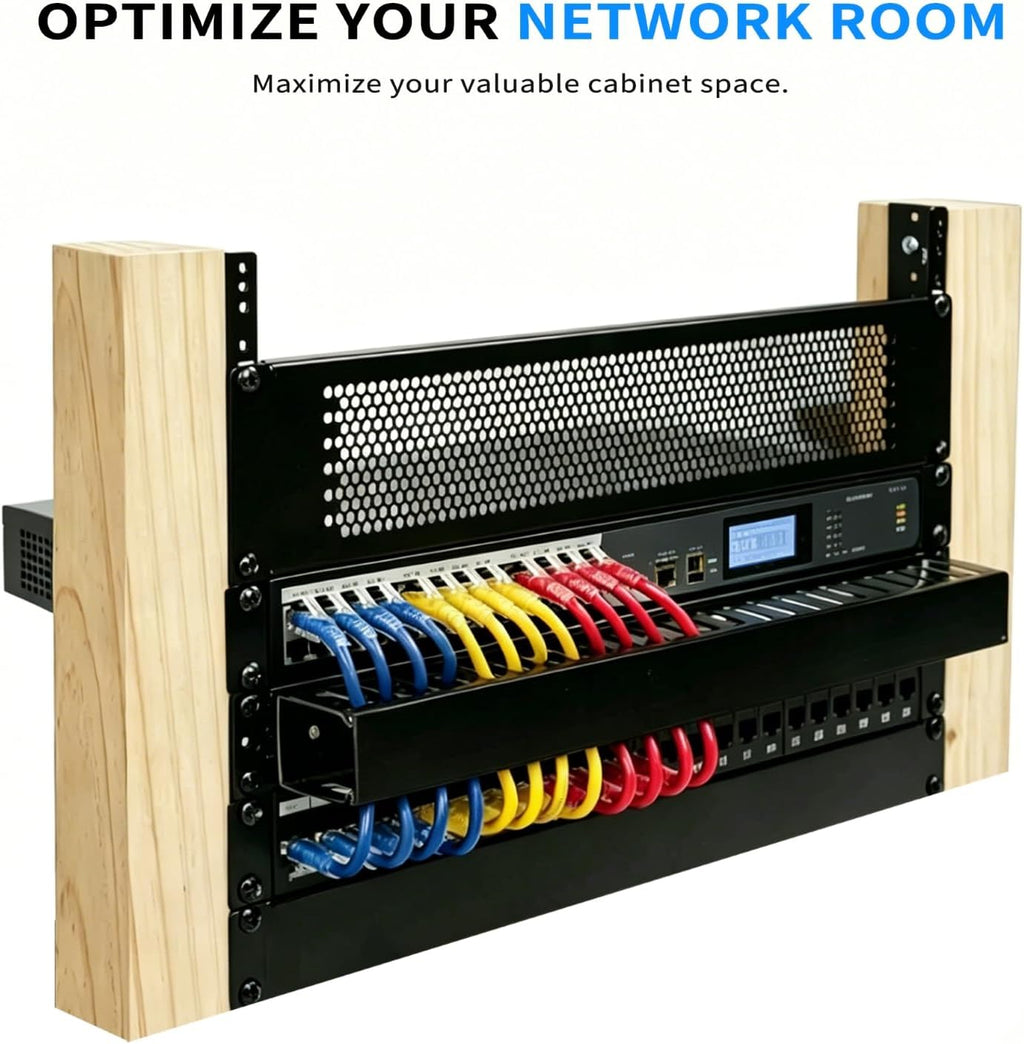 8U Server Rack Rails Pair with Mounting Screws