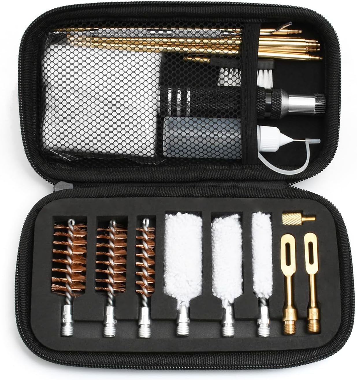Shotgun Cleaning Kit for 12, 20, 410 Gauge | Bronze Brushes, Brass Adaptor, Cotton Mops, Cleaning Pick, Patch Holder