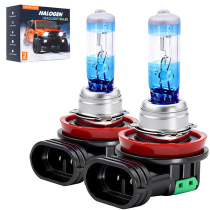 H11 Halogen Headlight Bulbs, 3800K Warm White, 300% Brighter, OEM Fit