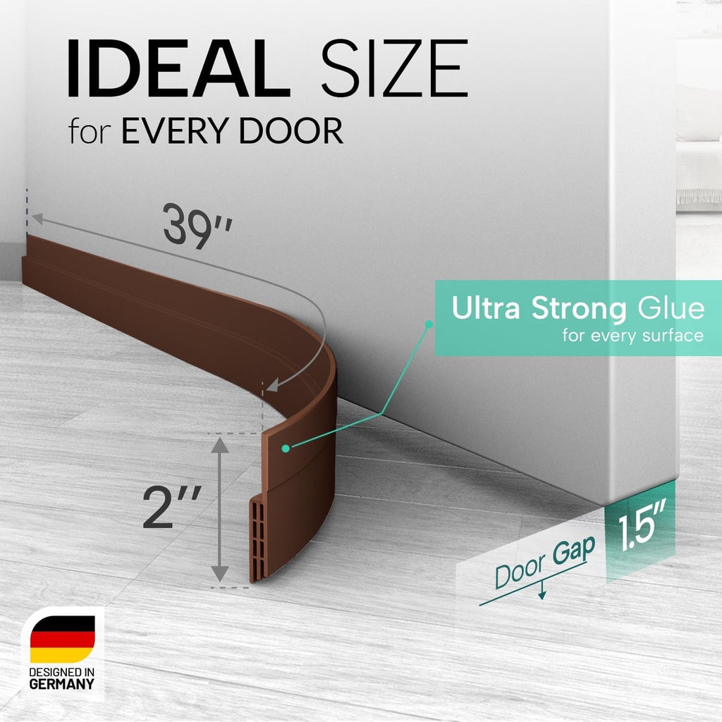 door draft stoppers for bottom of door - NEW premium door sweep / door seal strip (save energy – installs quickly and