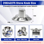 6-Pack 318242275 Burner Knobs Compatible with Electrolux Gas Cooktop Ranges
