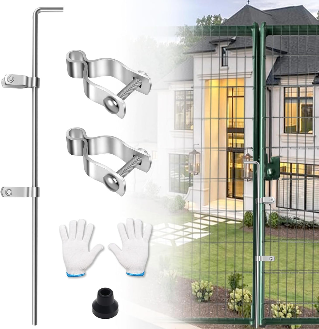 1-5/8" × 32" Chain Link Gate Drop Rod Kit with 2 Hinges