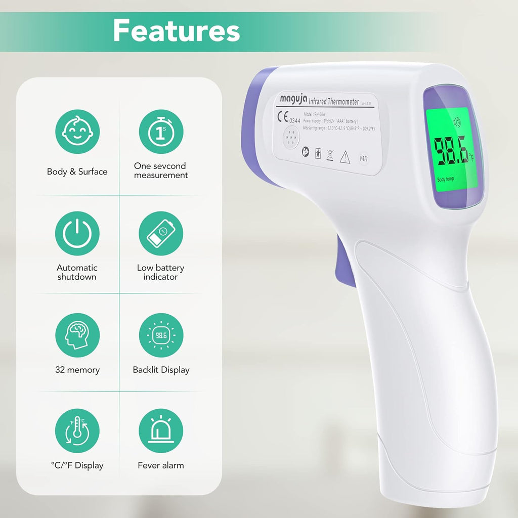 Thermometer for Adults and Kids Forehead Thermometer for Kids Digital Touchless Thermometer Infrared Forehead