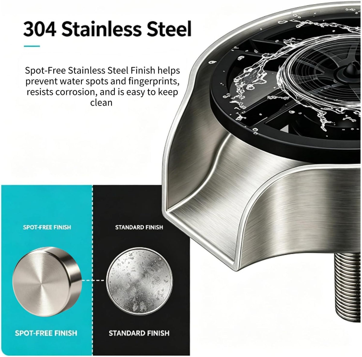 Stainless Steel Glass Rinser with 47" Pull-Out Spray for Kitchen Sink Bar