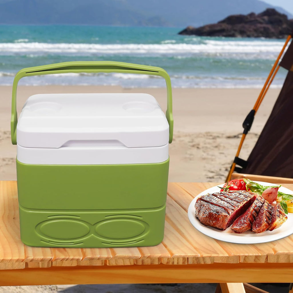 Insulated Camping Cooler, 2.25Gal Portable Small Cooler with Handle, Lightweight with Cup Slots, Ideal for Camping