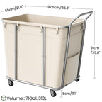 Laundry Sorter, 313L Large Laundry Basket, Rolling Hamper, Minimalist Laundry Organizer on Wheels