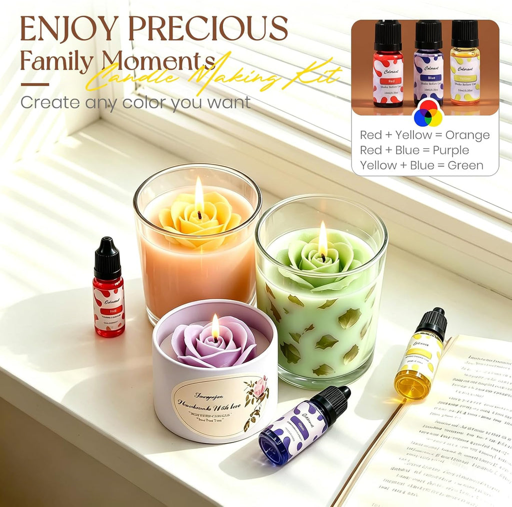 Candle Making Kit,Candle Making Kit for Adults & Beginners–1200g Soy Wax，Digital Wax Melting Pot, Floral Candle