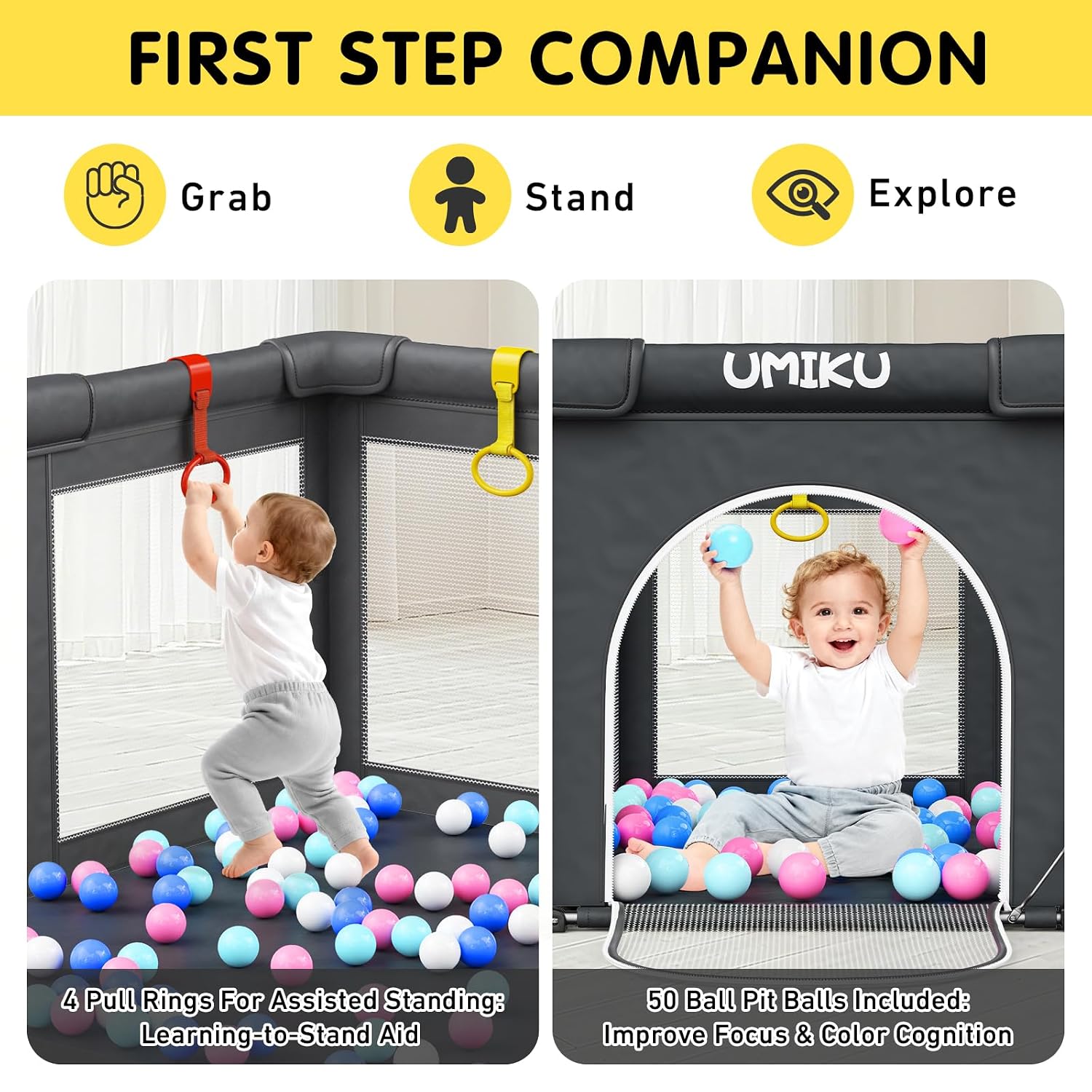 Baby Playpen Play Pen Foldable Playpen for Babies and Toddler 2 Entry 50X50 | Baby Play Pen Portable Playpen Play