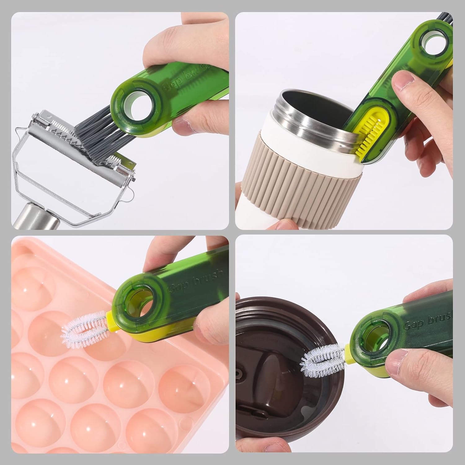 3 in 1 Cup Lid Gap Cleaning Brush Set, Multifunctional Insulation Bottle Cleaning Tools, Mutipurpose Tiny Silicone