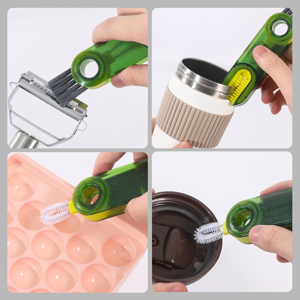 3 in 1 Cup Lid Gap Cleaning Brush Set, Multifunctional Insulation Bottle Cleaning Tools, Mutipurpose Tiny Silicone