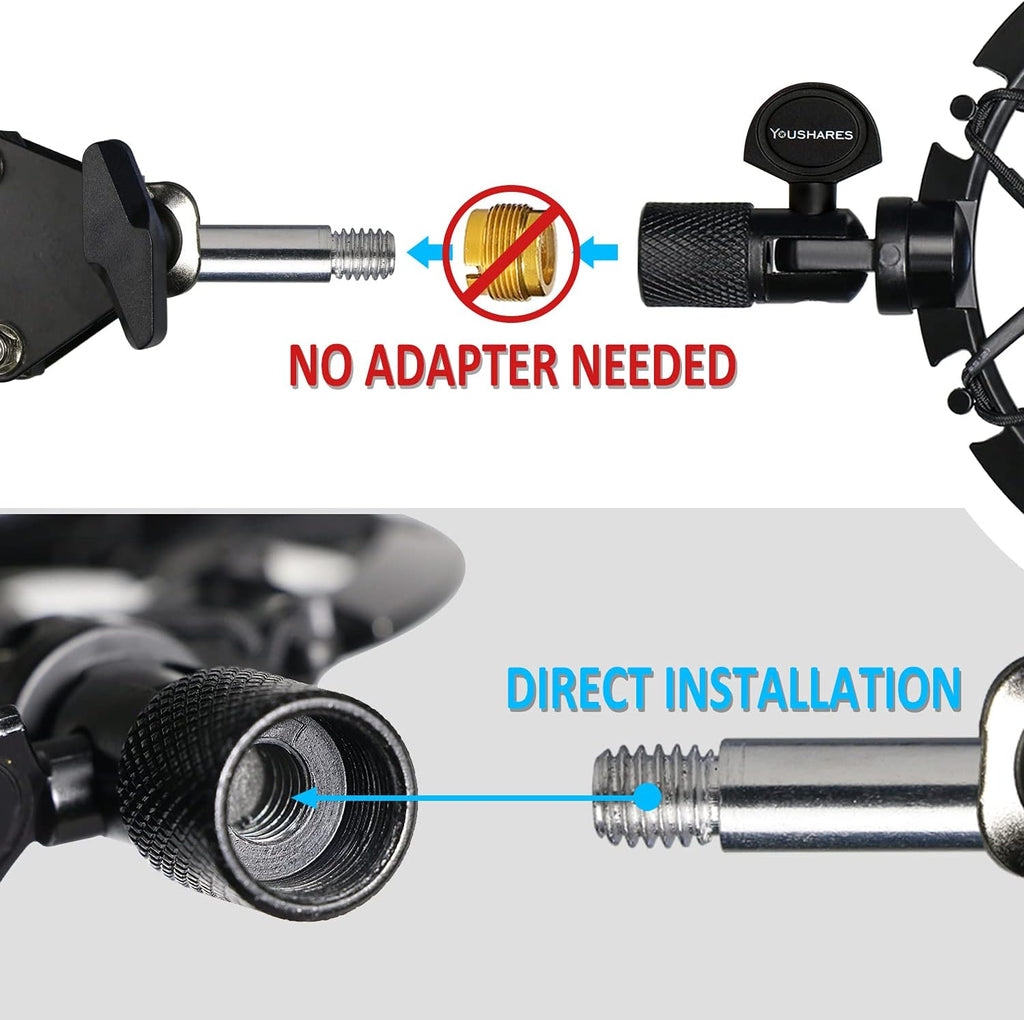 Blue Yeti X Shock Mount with Pop Filter, Alloy Shockmount with Foam Windscreen Reduces Vibration and Shock Noise