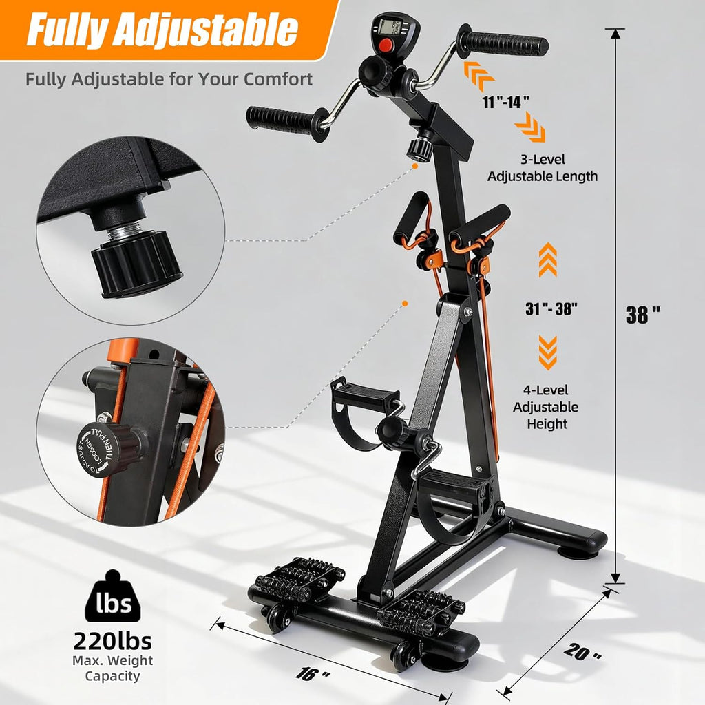 Arm and Leg Exercise Pedal Machine for Seniors, Seated Rehabilitation Bike for Physical Therapy, Elderly Stroke