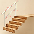 2 Pack Hand Rails for Outdoor Steps,5 Step White Railing Kit