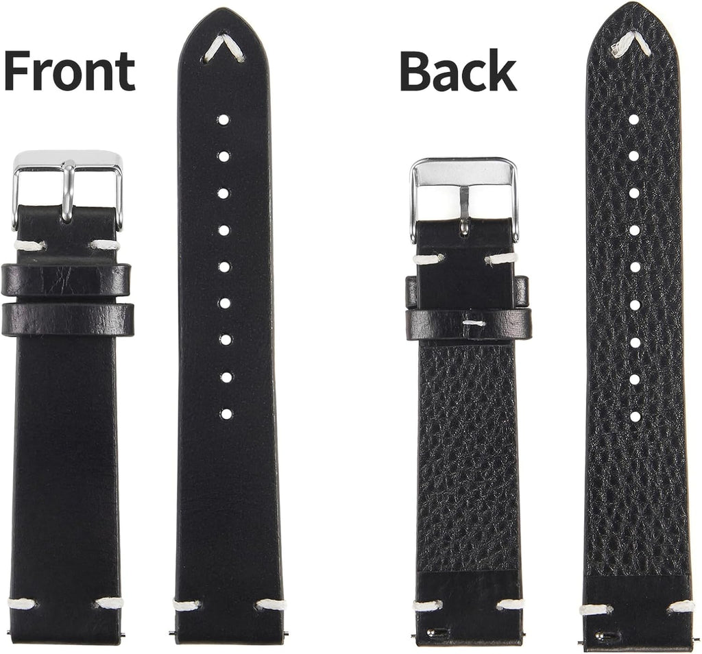 Vintage Leather Watch Band Quick Release Replacement Genuine Watch Strap 18mm 19mm 20mm 22mm for Men and Women