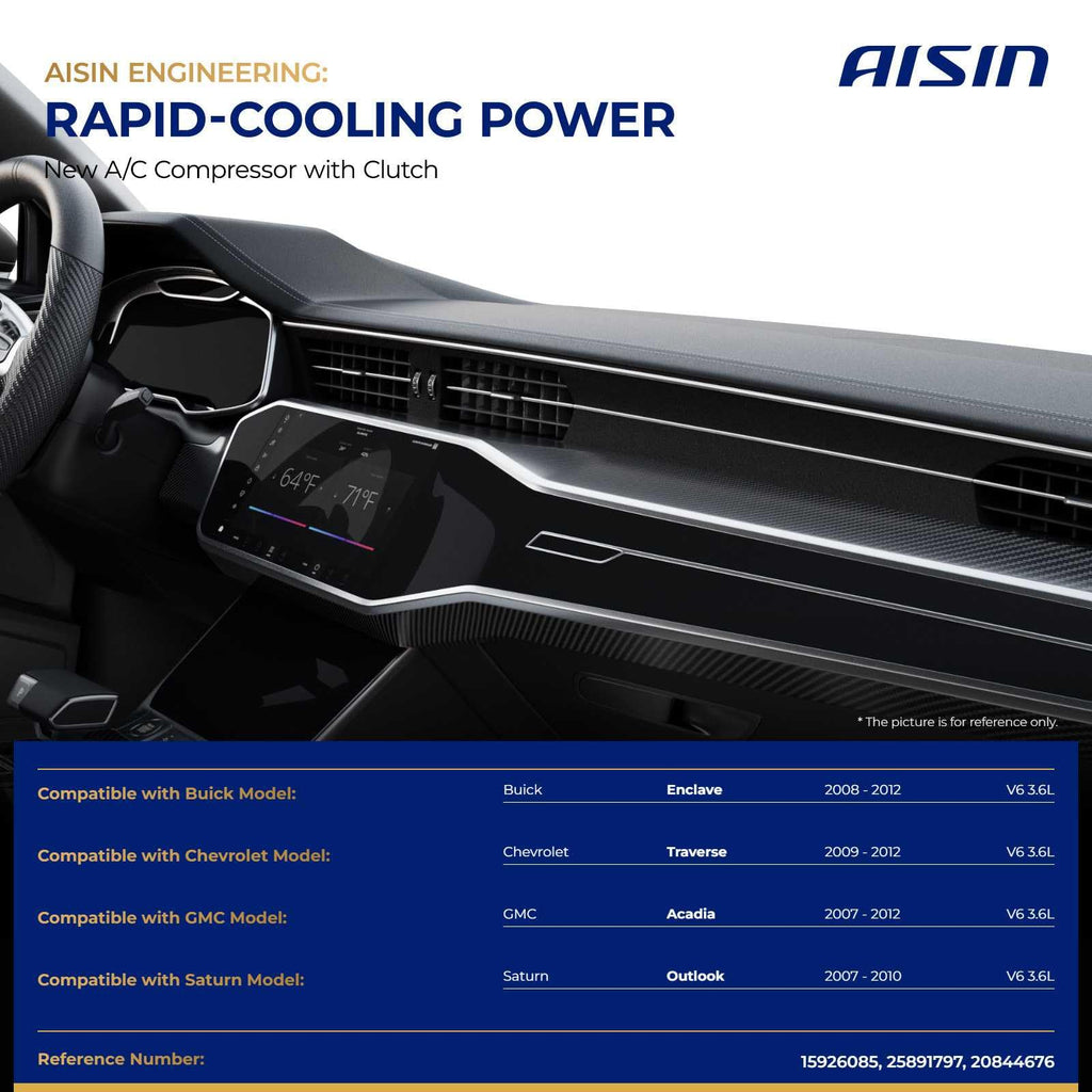 AISIN AFTERMARKET ACCGM-00561 Air Conditioning AC Compressor with Clutch