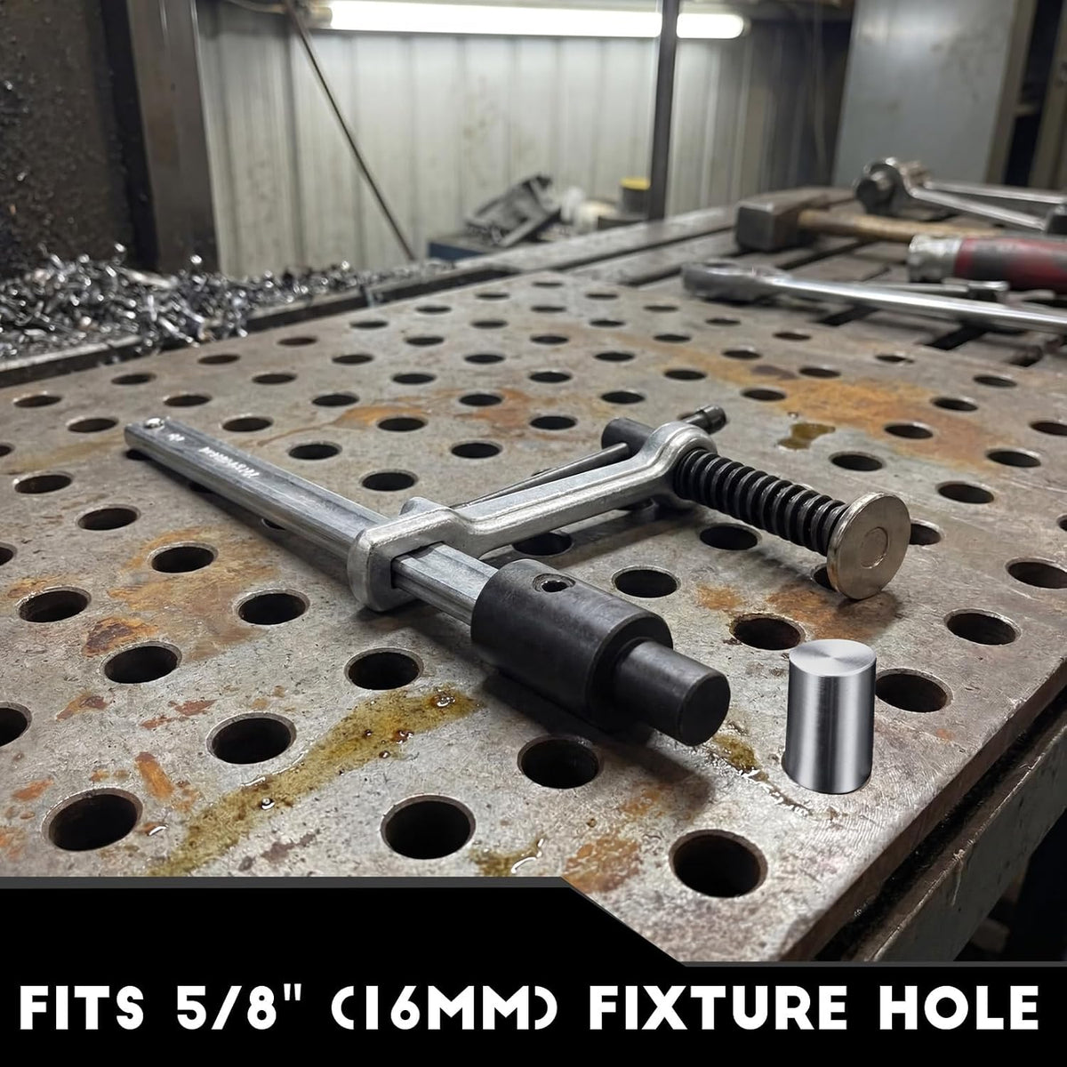 2 Pcs Welding Fixture with T-handle 12 Pcs 5/8 Inch Welding Table Fixture Pin Set Maximum Opening 6-1/2 Inch Throat