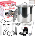 Canning pot with rack and lid - Water bath canner for canning - Complete premium canning kit with large Pot 21.5 Qt