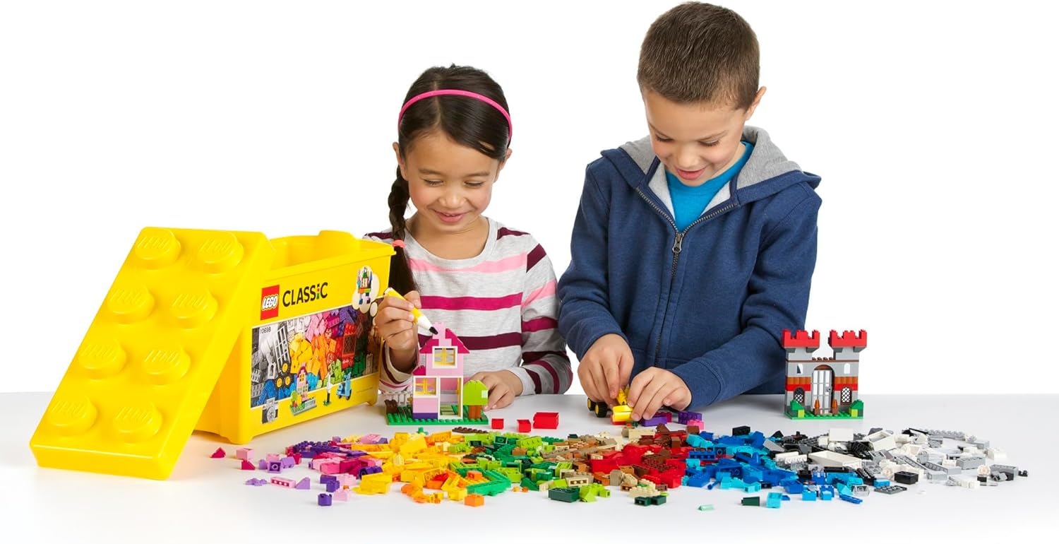 LEGO Classic Large Creative Brick Box 10698 Building Set, Toy Storage Solution for Home or Classrooms, Interactive