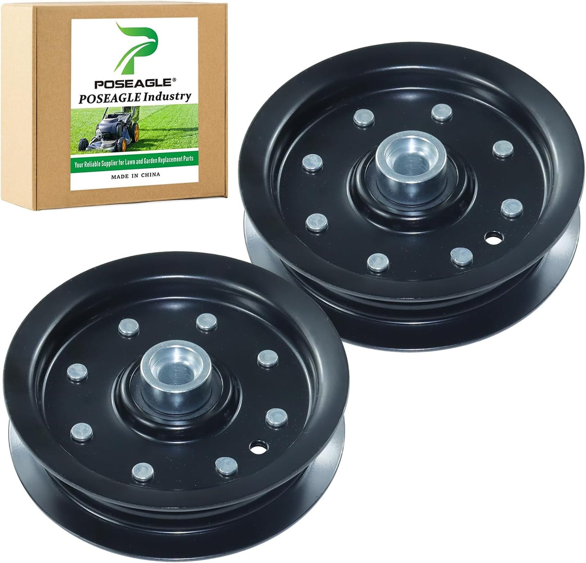 2 Pack 605512 Idler Pulley for Hustler Raptor SD, FasTrak Mowers