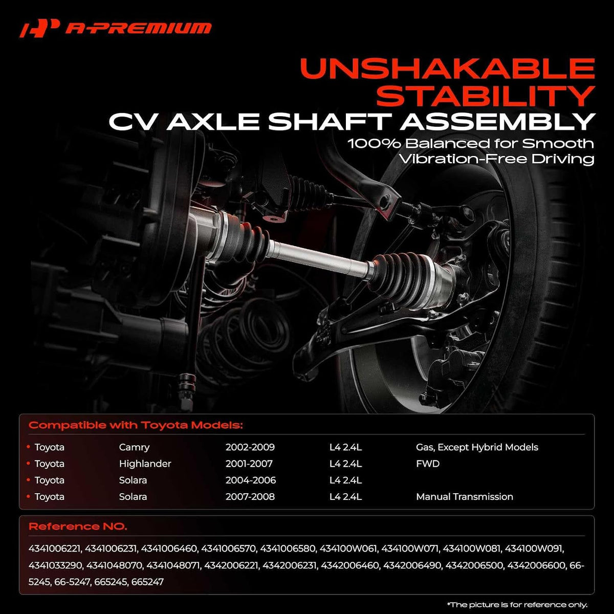 A-Premium Set of 2 Front CV Axle Shaft Assembly