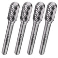 LU&MN SC-3 Tungsten Carbide Burr, 3/8" Head 1/4" Shank, 4 Pcs