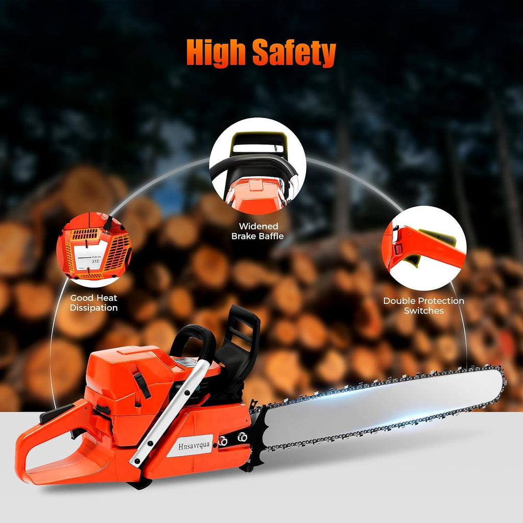28 Inch Gas Powered Chainsaw,71CC 2-Stroke Handheld Cordless Petrol Chain Saw Trees Wood Cutting Gas ChainSaw