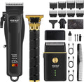 Professional Hair Clipper Set for Men, Cordless Barber Clippers Set and Trimmer Kit, USB Rechargeable Electric Beard