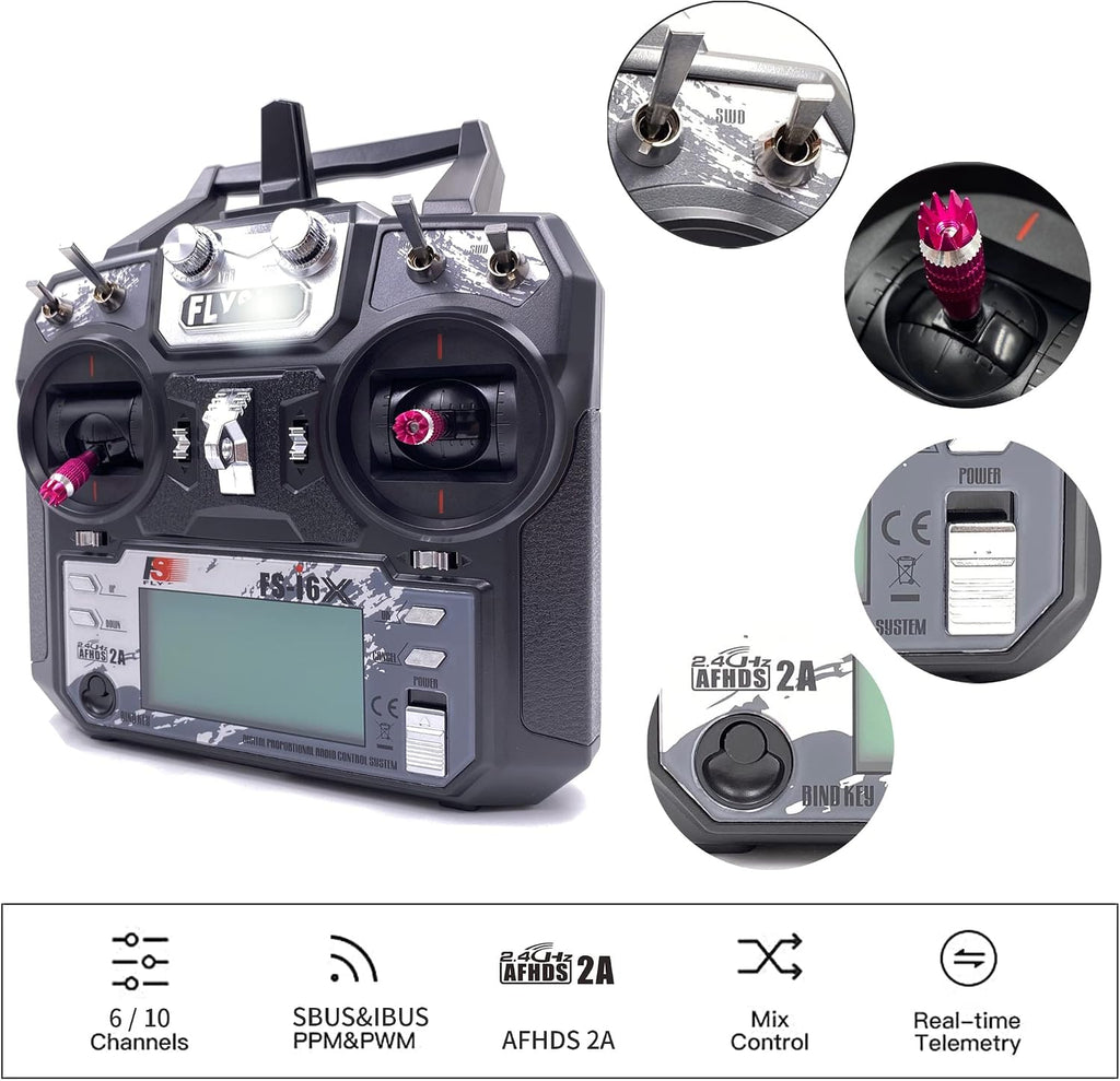 Flysky FS-i6X 6-10CH RC Transmitter and FS-iA6B Receiver 6CH 2.4GHz | i-Bus 10 Channels or PWM 6CH 2.4GHz AFHDS2A