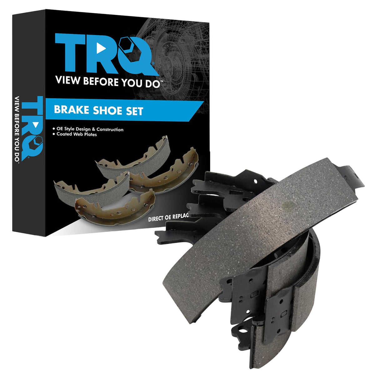 TRQ Rear Drum Brake Shoes Kit Set