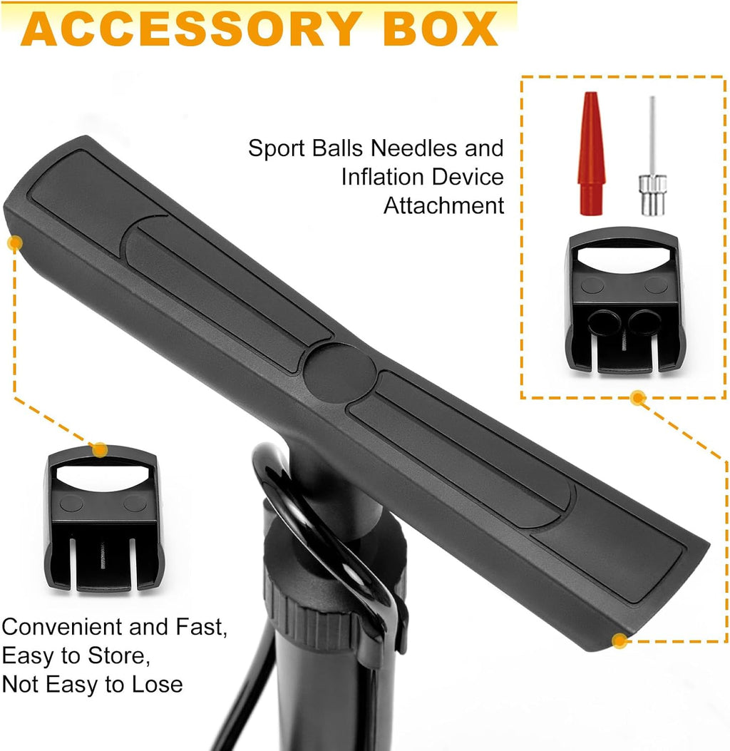 Bike Floor Pump with Gauge: 160 PSI High Pressure Bicycle Pumps