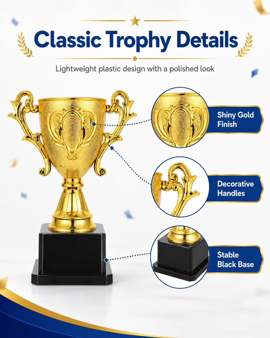 Gold Award Trophies: Golden Trophies for Kids Awards Plastic Trophy Awards Trophies Cup for Kids Party Favors Sports