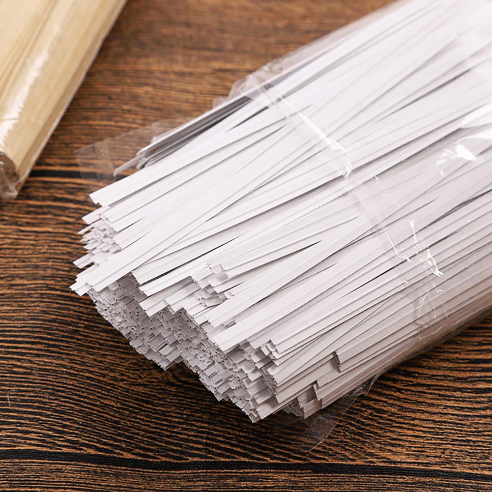 1000 Pcs 6" Paper White Twist Ties Reusable Bread Ties