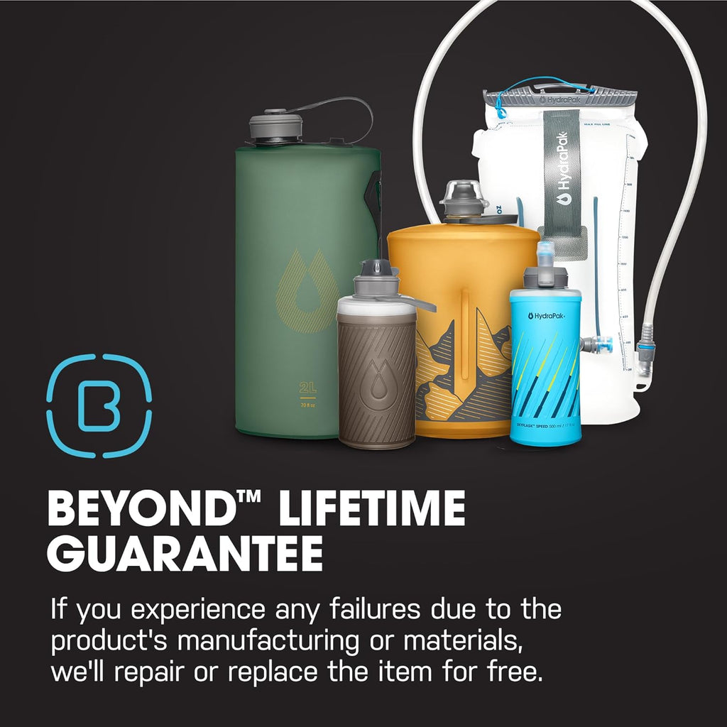 PocketFlask Compressible, Low Profile Soft Flask 2-Pack (500ml) | Hydration Vest & Pack Compatible, Locking Cap, High