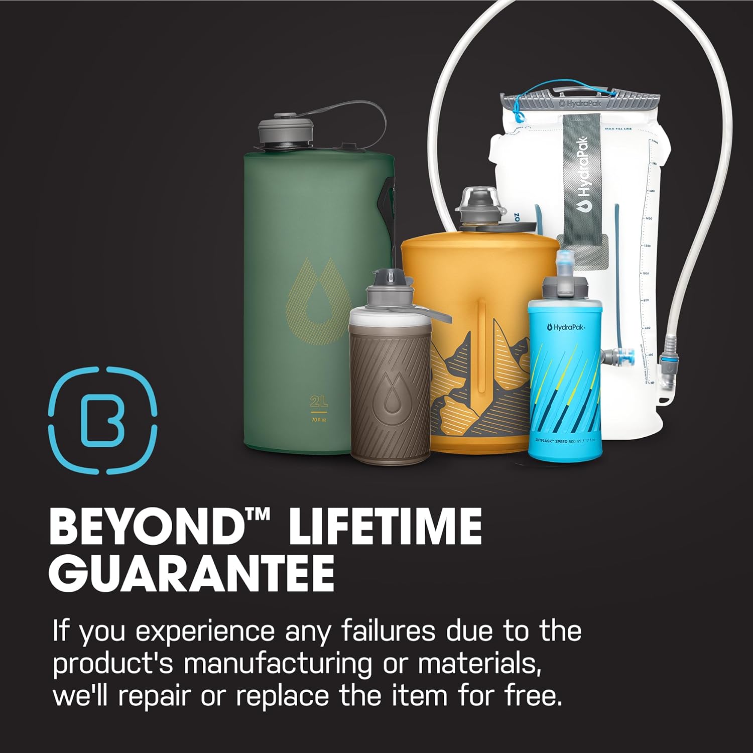 PocketFlask Compressible, Low Profile Soft Flask 2-Pack (500ml) | Hydration Vest & Pack Compatible, Locking Cap, High