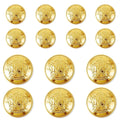 14 PCS Gold Blazer Buttons for Sewing 23mm & 18mm JS352