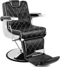 All Purpose Barber Chair Reclining for Barbershop (Black) | Heavy Duty with Footrest and Headrest, Shampoo Spa